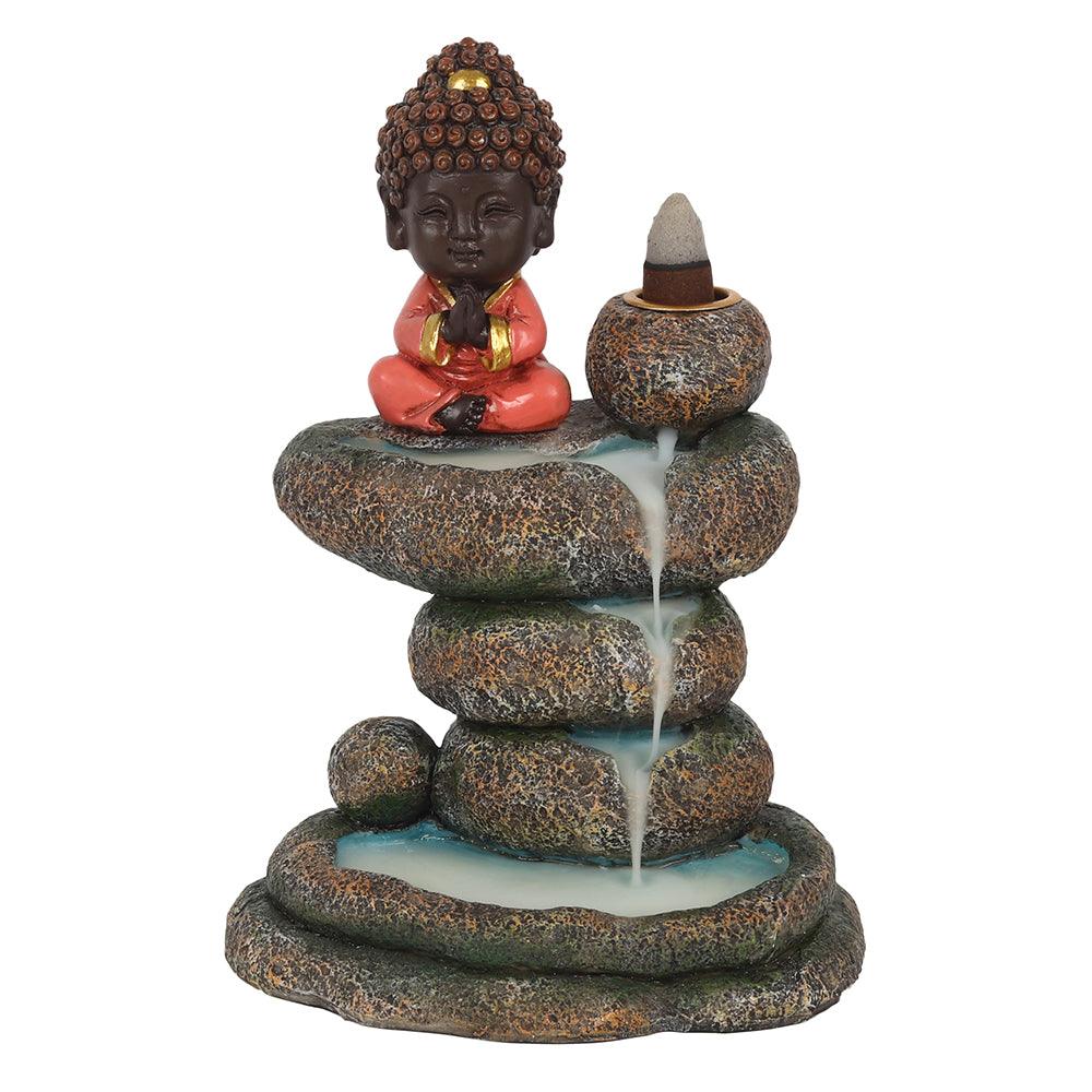 Backflow Incense Burner Red Buddha and Rock Pond - Charming Spaces