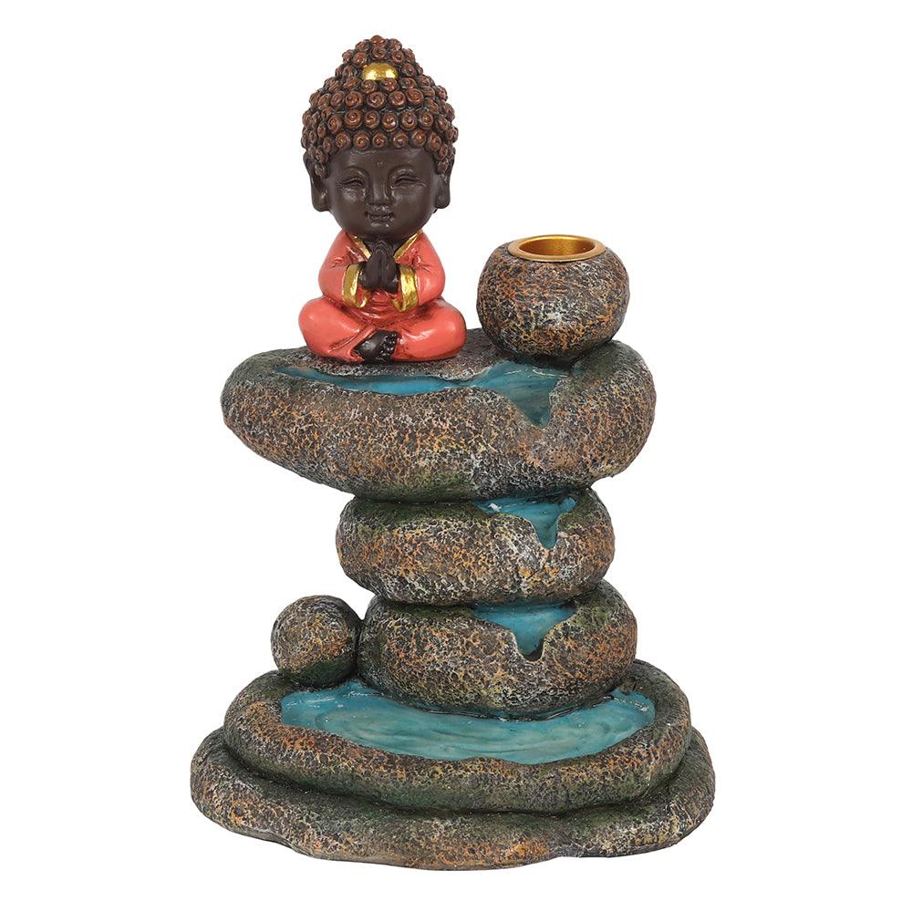 Backflow Incense Burner Red Buddha and Rock Pond - Charming Spaces