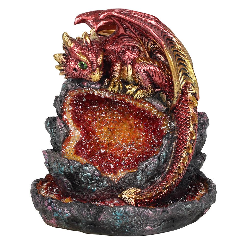 Red Dragon Backflow Incense Burner with Light - Charming Spaces