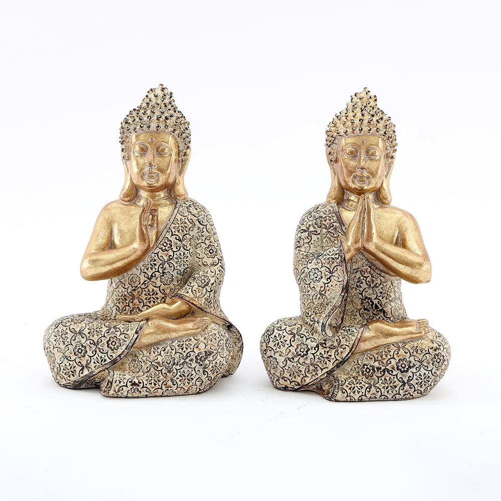 12cm Gold Sitting Buddha Ornament - Charming Spaces