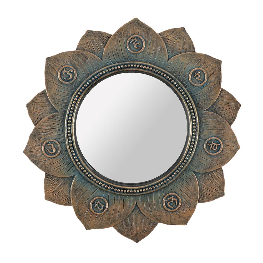 Bronze Lotus Flower Chakra Wall Mirror - Charming Spaces