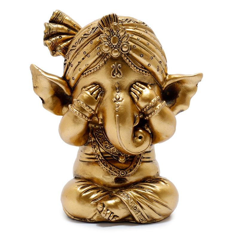 Gold Ganesh Set - Hear No Speak No See No Evil - Charming Spaces