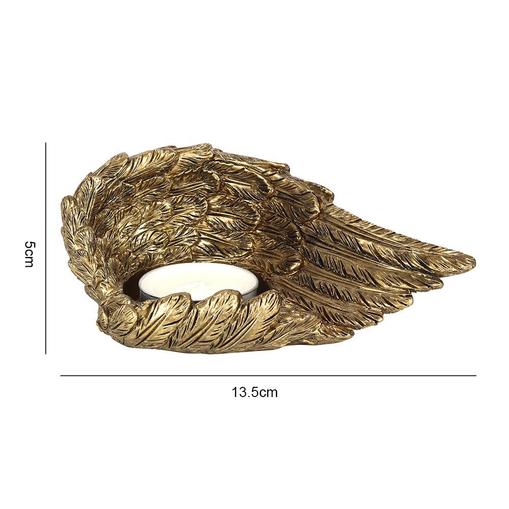 Gold Single Lowered Angel Wing Candle Holder - Charming Spaces