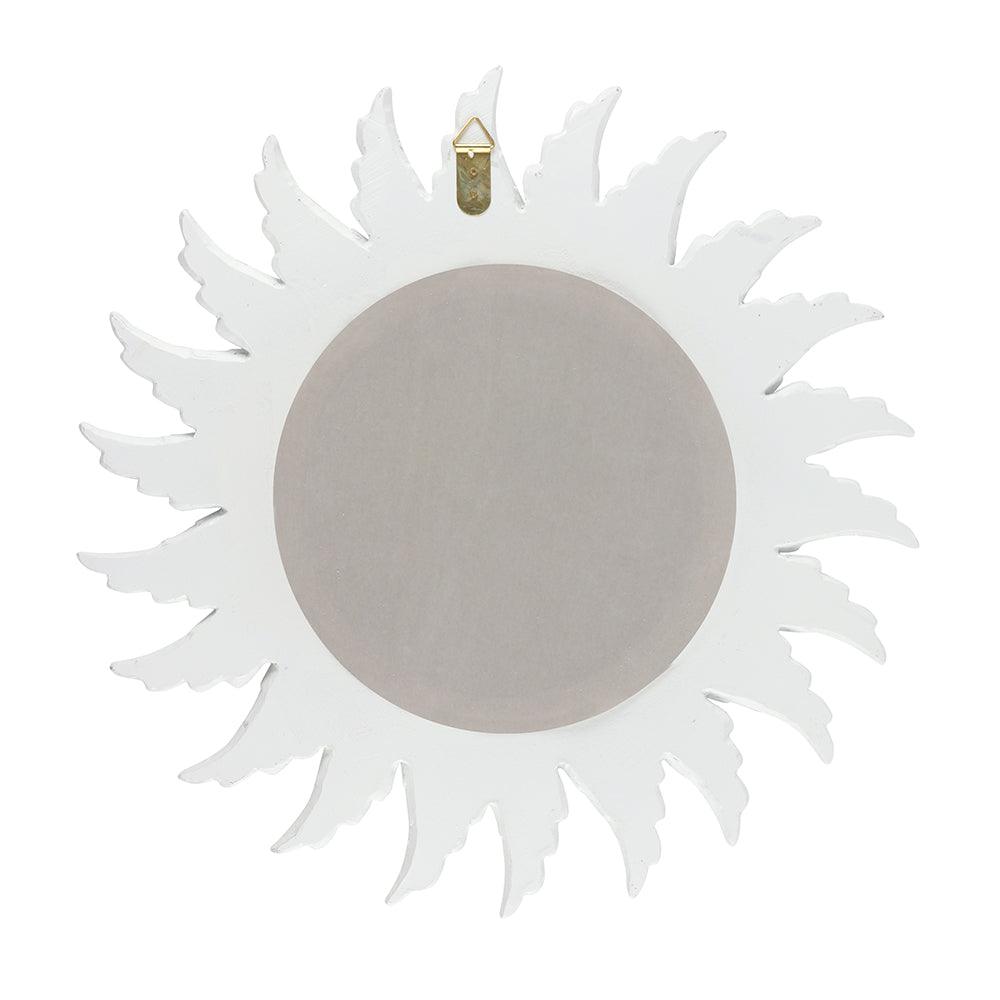 Angel Wing Mirror - Round - White Glitter - 47cm - Charming Spaces