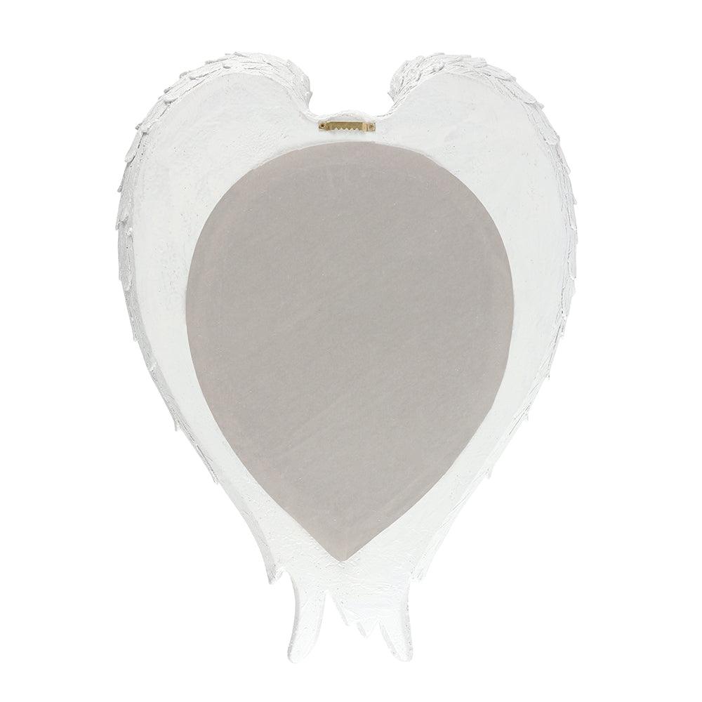 White Glitter Angel Wings Mirror - 55cm - Charming Spaces