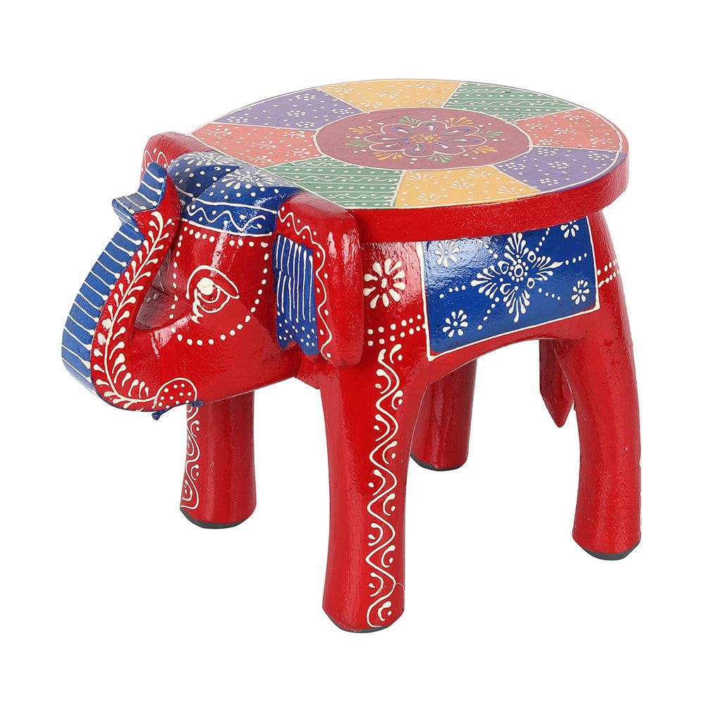 Ornamental Multicoloured Elephant Stool - Charming Spaces