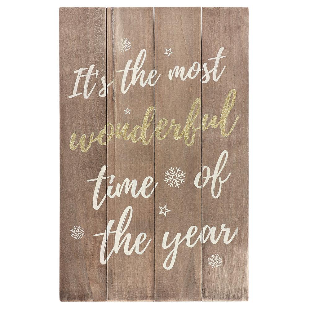 It's the Most Wonderful Time of the Year Wooden Plaque - Charming Spaces