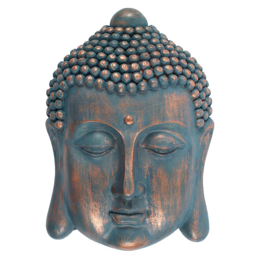 Blue Buddha Head Plaque - Charming Spaces
