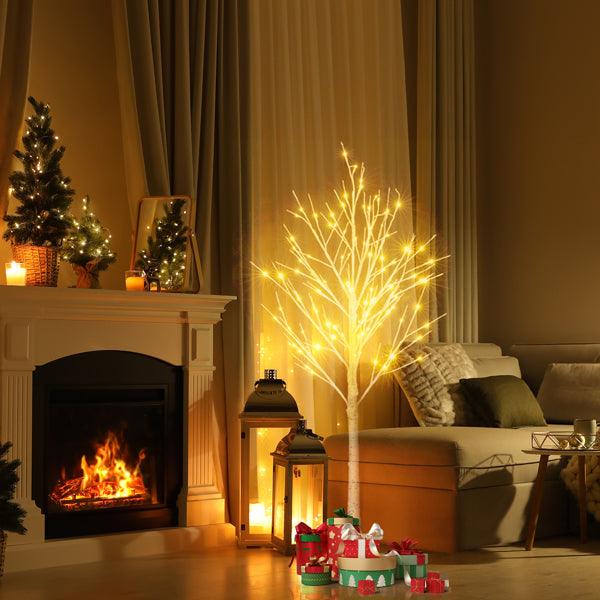 5FT Snowflake Christmas Tree with 72 LED Lamps - Charming Spaces